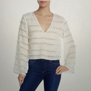 BCBGeneration White Ruffle Top